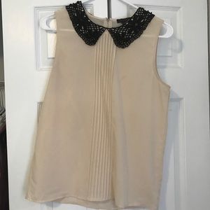 Chiffon tank with beaded collar